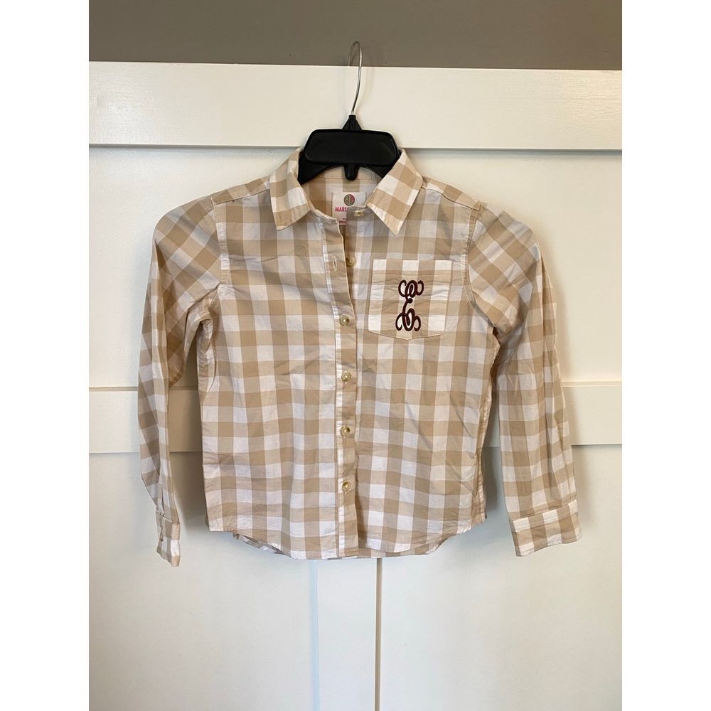 MarleyLilly E monogram button front shirt youth medium